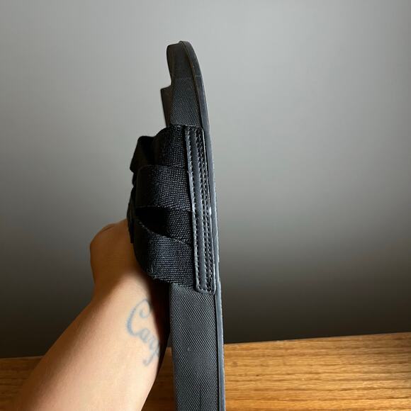 FITFLOP BLACK MIX iQUSHION MULTI STRAP SLIDES SANDALS SHOES SIZE 10 - Picture 5 of 7